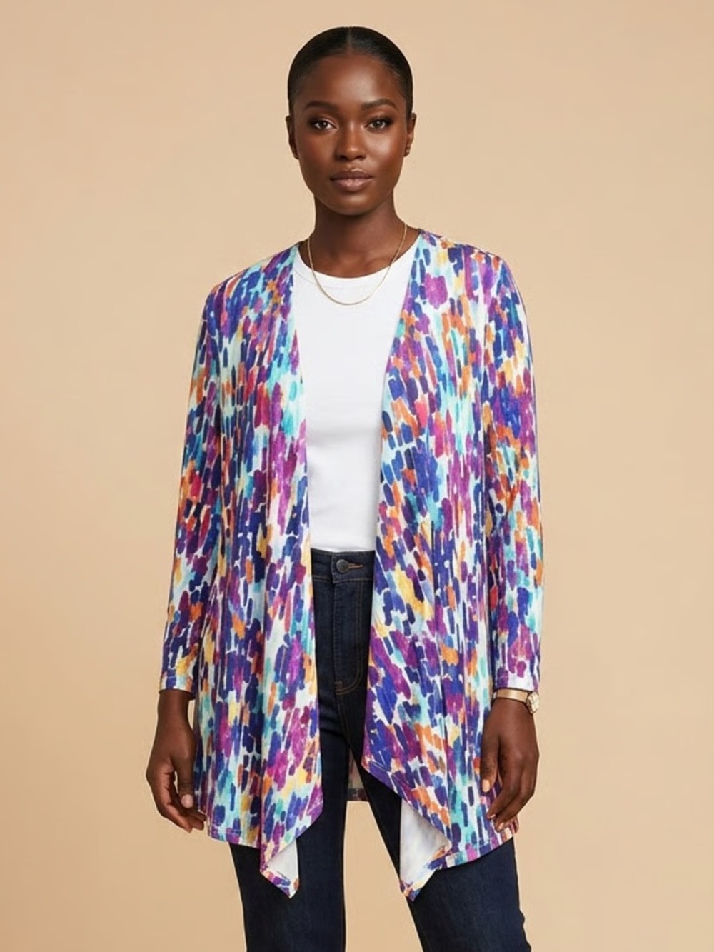 TRAVEL ESSENTIALS | Multicolored Open Cardigan Sz XL